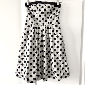 Polka Dot Print Tube Top Strapless Dress